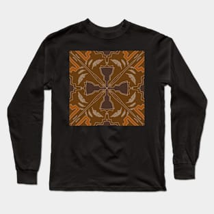 christian cross themed fabric pattern graphic design by ironpalette Long Sleeve T-Shirt